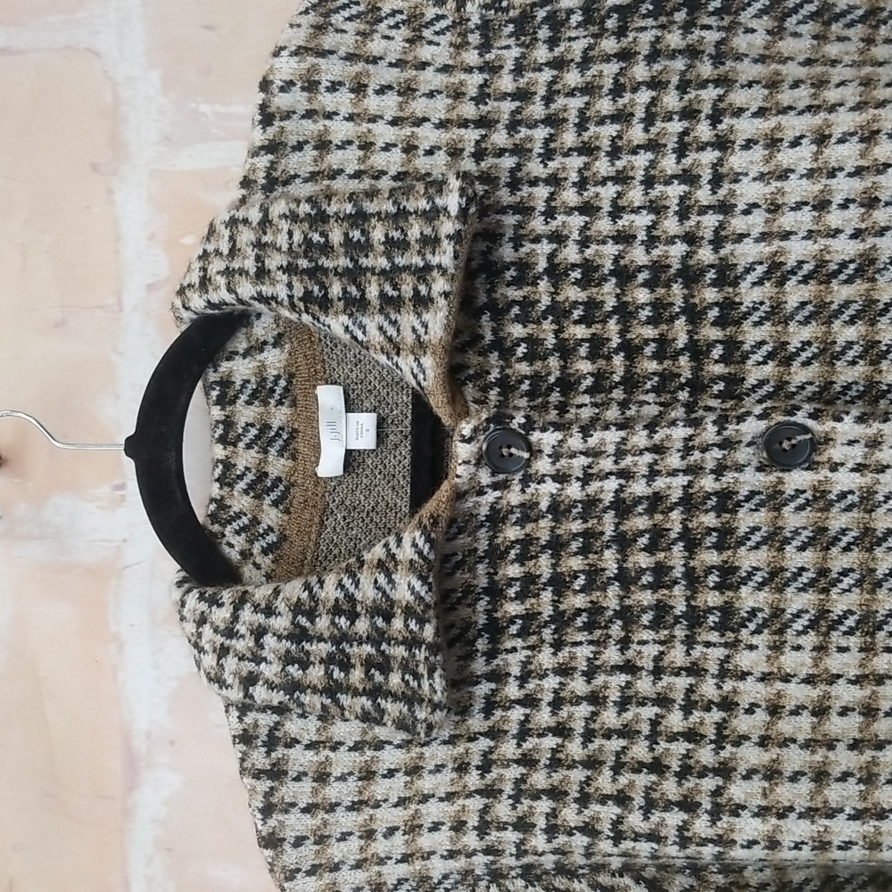 J. Jill Black and Cream Houndstooth Button Down Cardigan - Picture 2 of 10